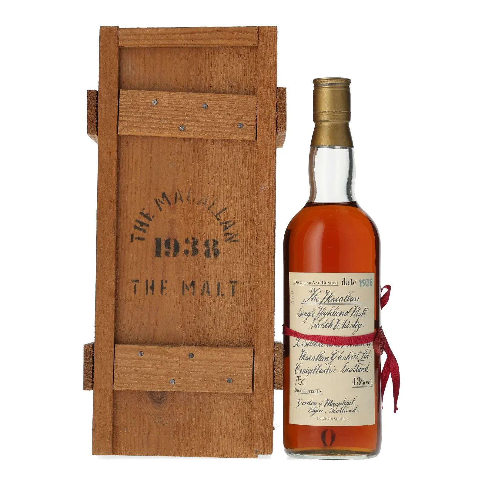 Macallan Handwritten Label 43 Year Old, Sherry Cask, 1980, 43% whisky bottle
