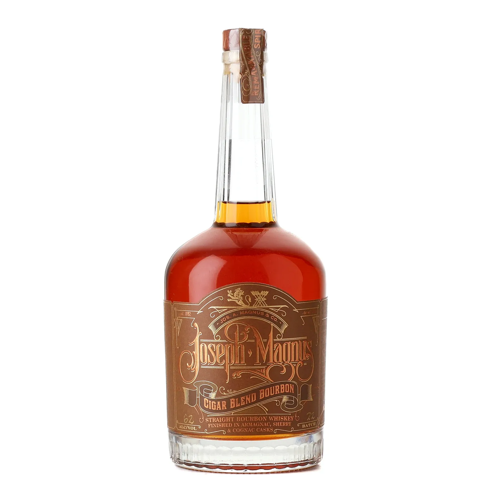 Joseph A. Magnus Cigar Blend, Armagnac, Cognac & Sherry Cask, Batch No. 22, 2020, 62% whisky bottle