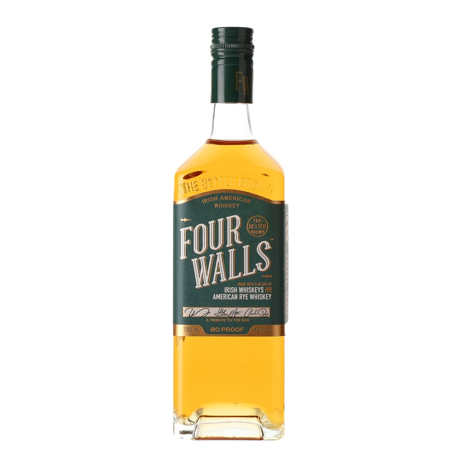 Four Walls 'The Better Brown' Irish American Whiskey, 40% whisky bottle