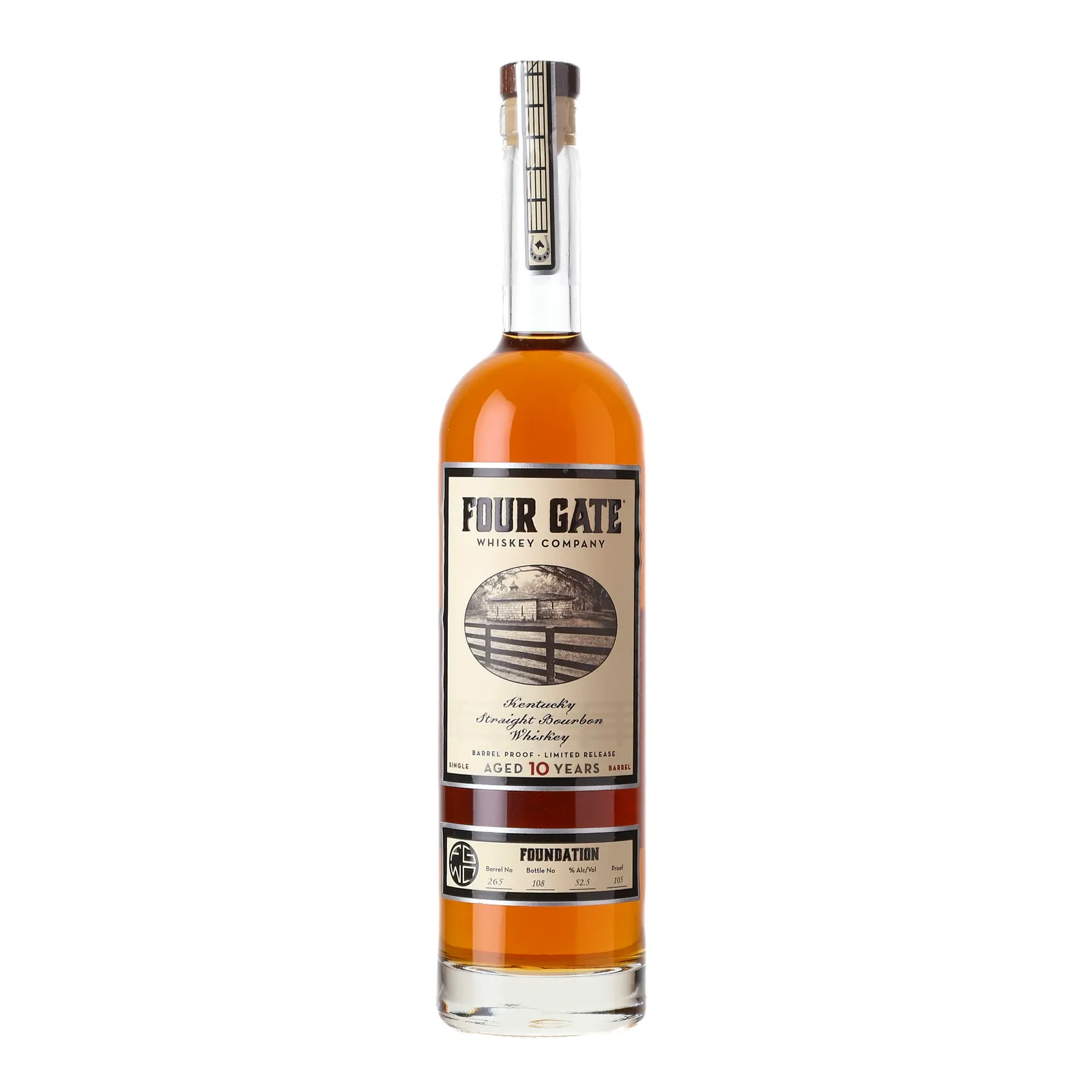 Four Gate Foundation 10 Year Old, Cask #265, Four Gate Whiskey Company, 52.5% whisky bottle