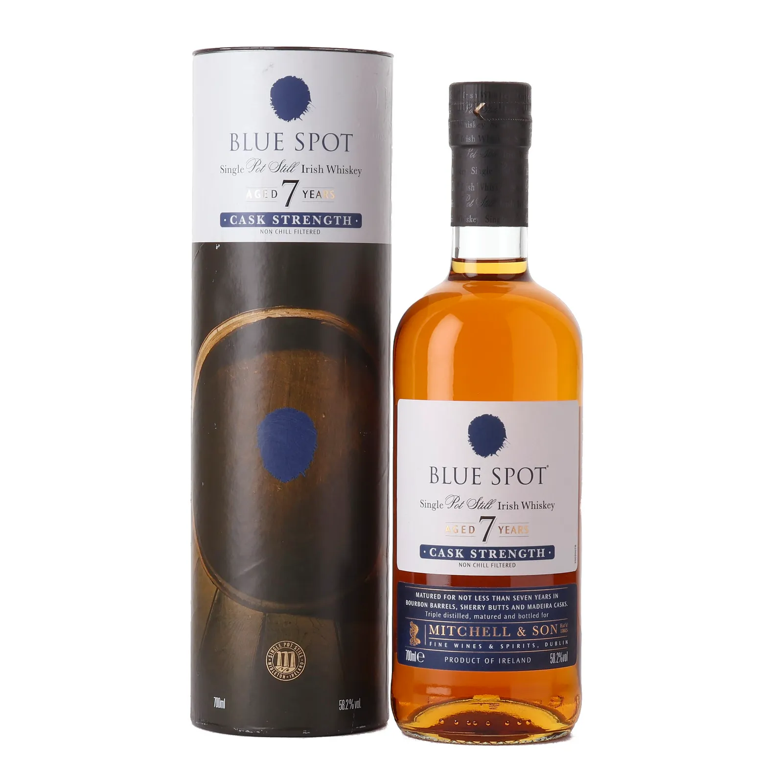 Blue Spot 7 Year Old, Bourbon, Madeira & Sherry Cask, 58.2% whisky bottle