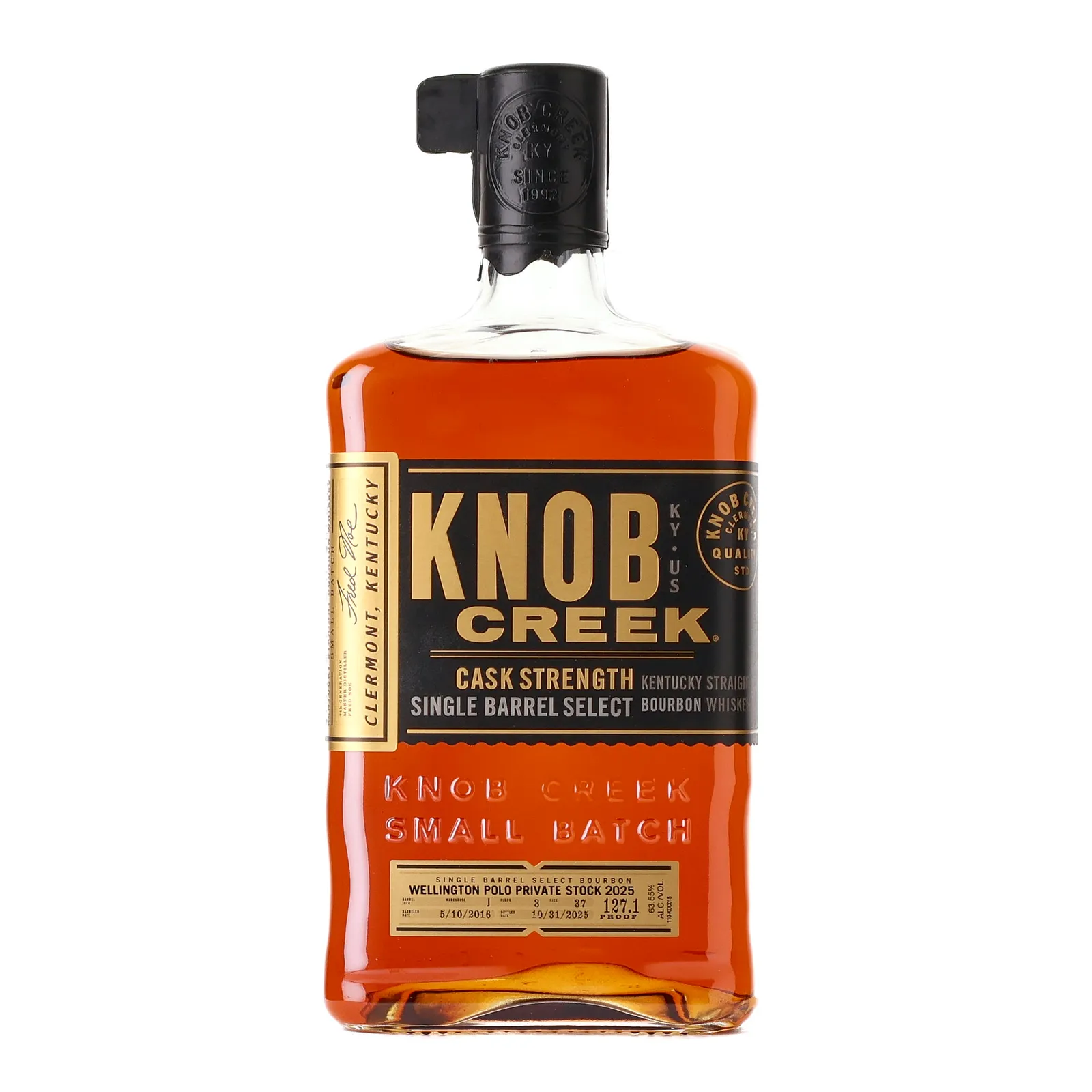 Knob Creek Single Barrel Select 'Wellington Polo Private Stock' 9 Year Old, 2025, 63.55% whisky bottle