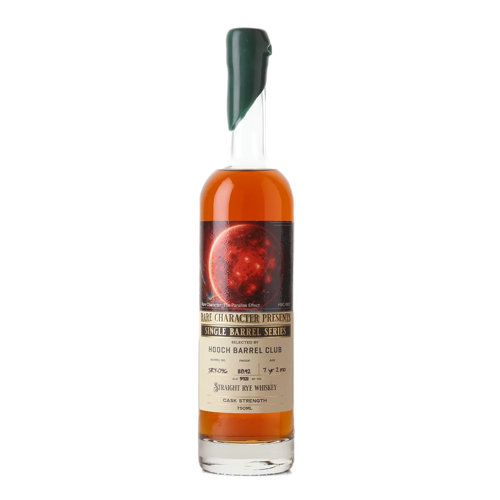 Rare Character Single Barrel Series Hooch Barrel Club 7 Year Old, Cask #SRY-096, 2017, Rare Character, 59.21% whisky bottle