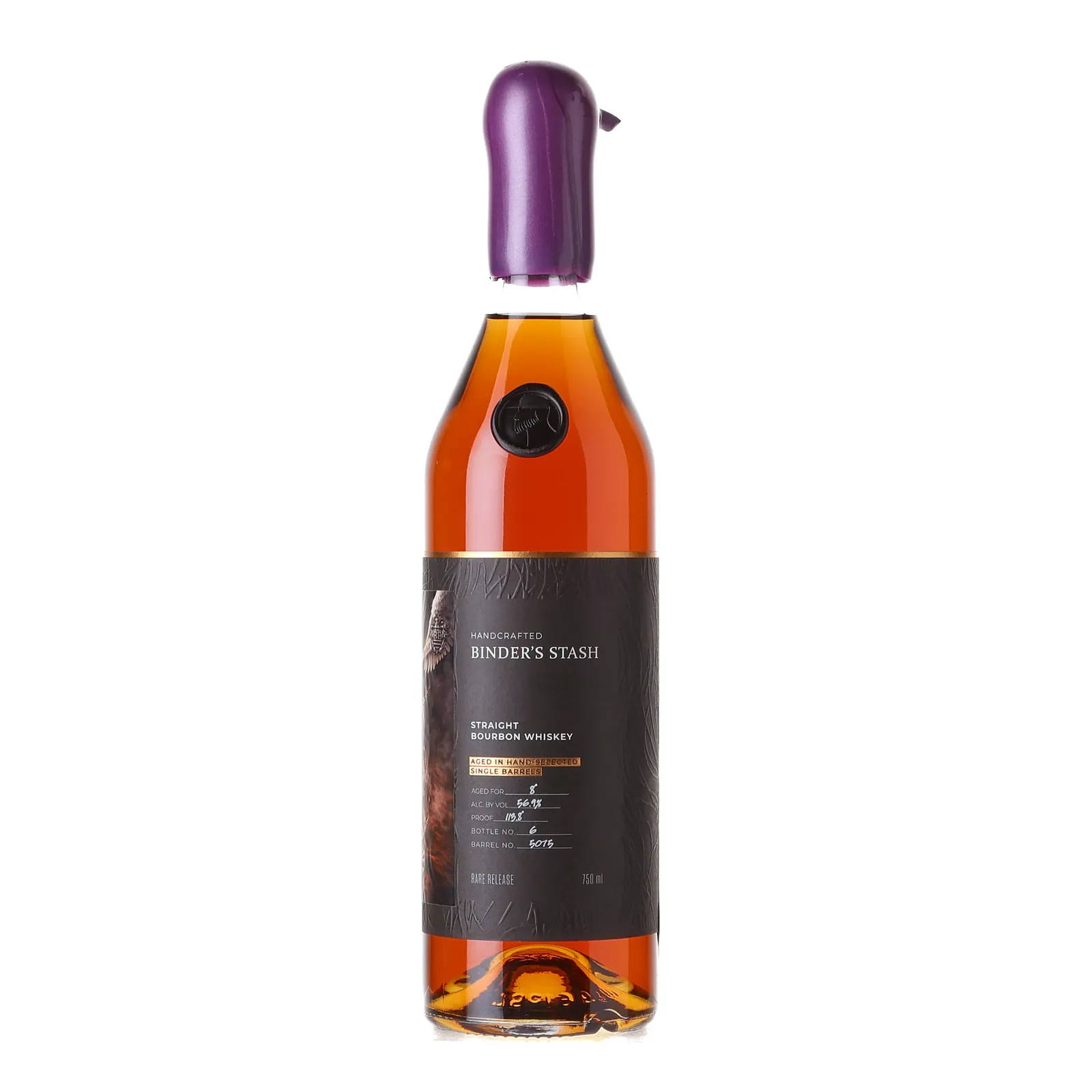 Binder's Stash 8 Year Old, New American Oak Cask, Cask #5075, Silver Spoon, 56.9% whisky bottle