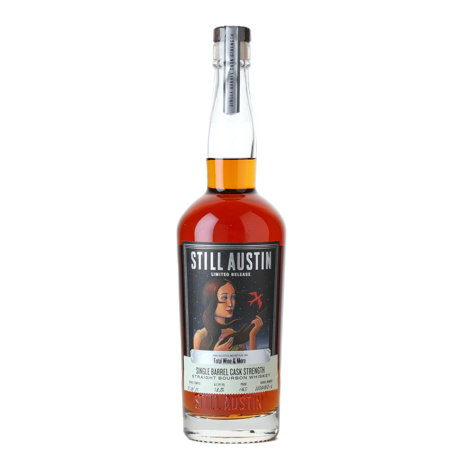 Still Austin Single Barrel Cask Strength Total Wine & More Private Barrel Selection 2 Year Old, Cask #20201012-4, 2025, 58.2% whisky bottle