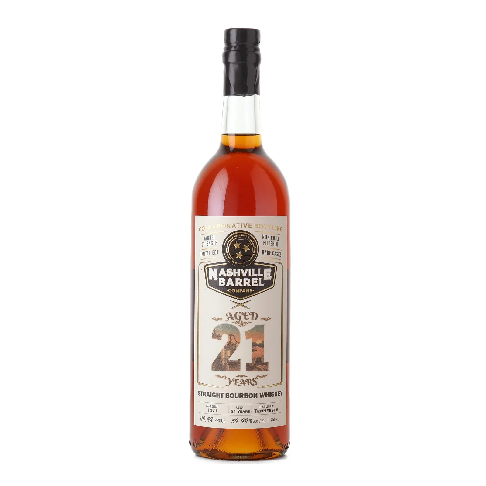 Nashville Barrel Company Collaborative Bottling 21 Year Old, Cask #1471, 59.99% whisky bottle