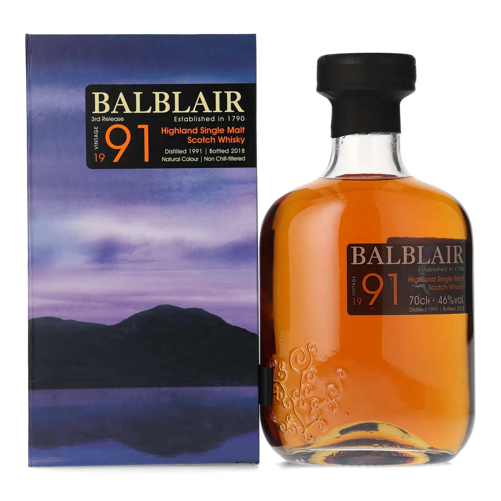 Balblair Vintage 1991 27 Year Old, Bourbon & Oloroso Sherry Cask, 3rd Release, 2018, 46% whisky bottle