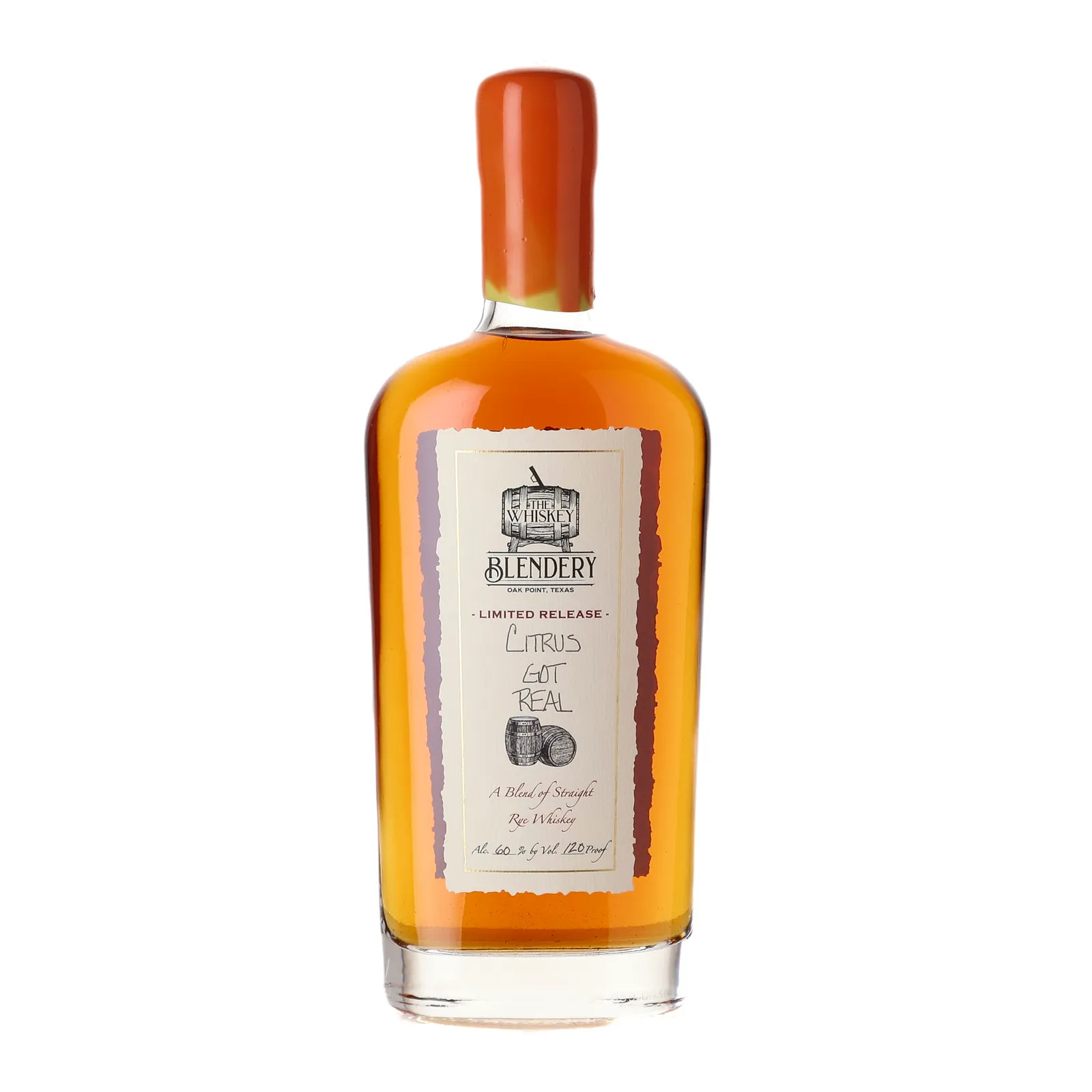 Whiskey Blendery Citrus Got Real Straight Rye Whiskey, 60% whisky bottle