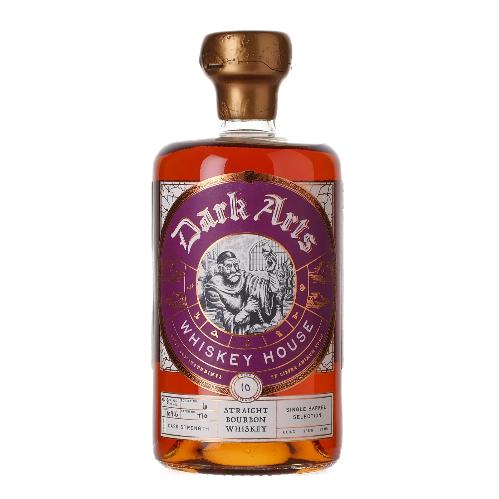 Dark Arts Whiskey House Cask Strength Trevor's 10 Year Old, Bourbon Cask, Batch No. T10, Dark Arts Whiskey House, 54.8% whisky bottle
