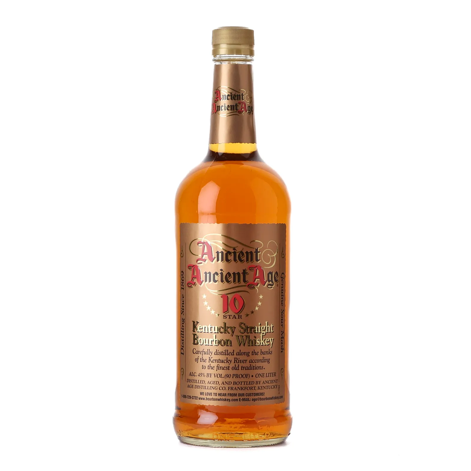 Ancient Age 10 Star 10 Year Old, American Oak Cask, 45% whisky bottle