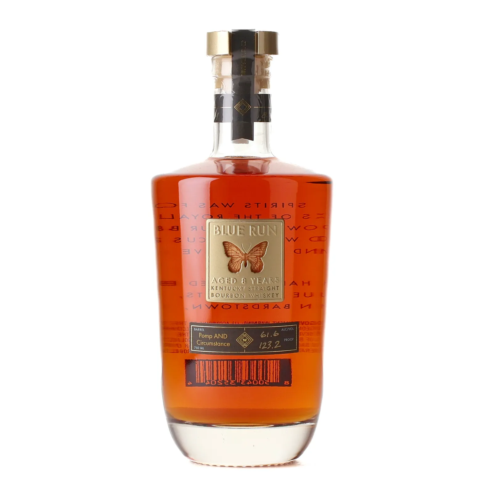 Blue Run Pomp & Circumstance 8 Year Old, New Charred Oak Cask, 2023, 61.6% whisky bottle