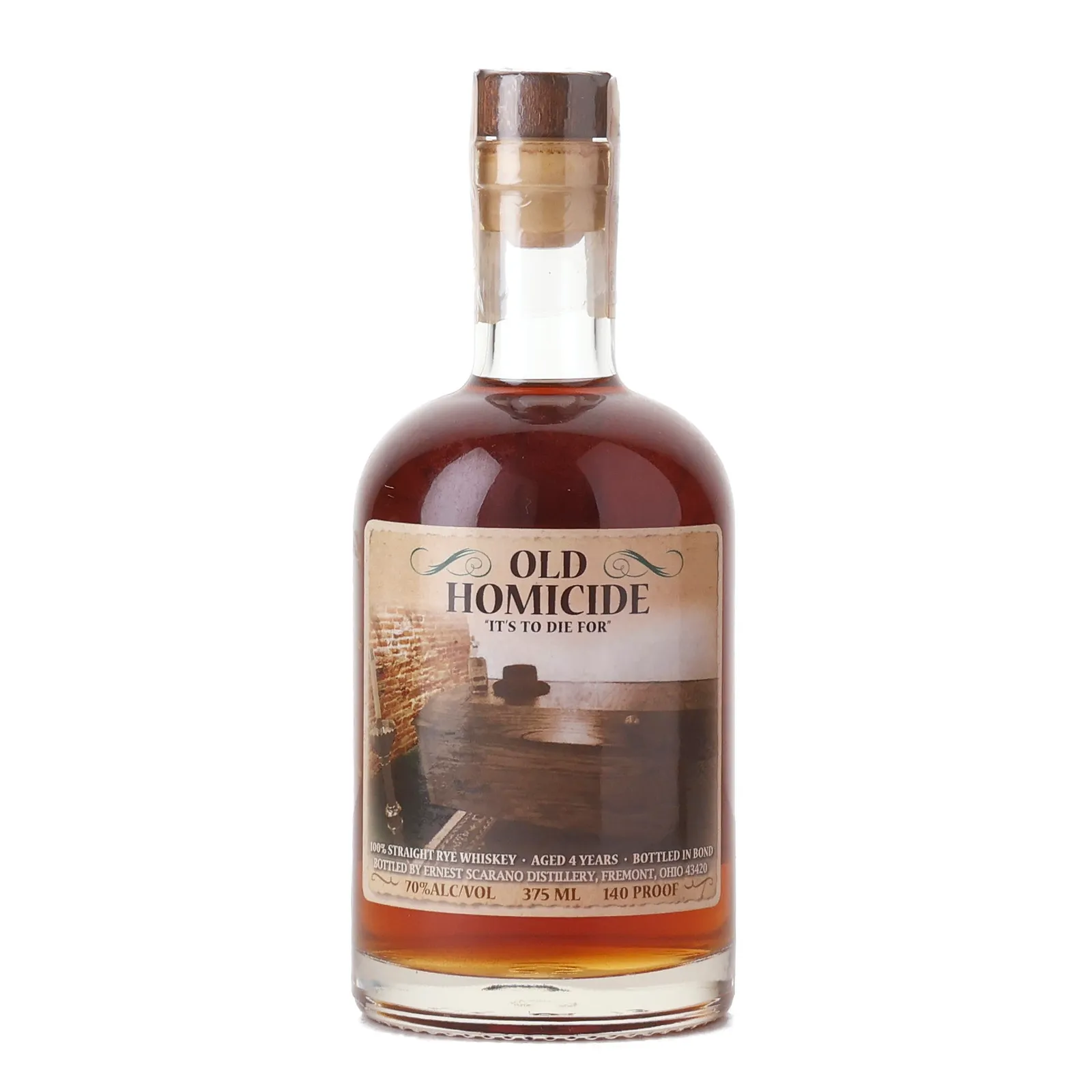 Ernest Scarano Old Homicide 4 Year Old, 70% whisky bottle