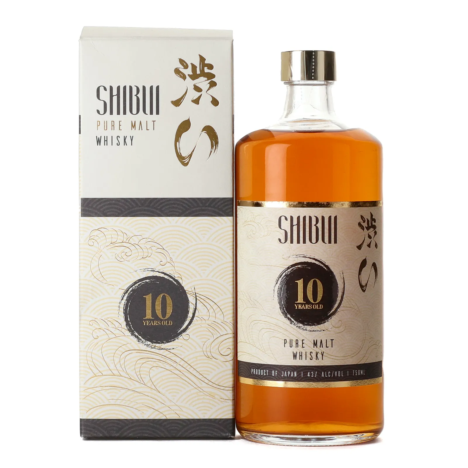 Shibui Pure Malt 10 Year Old, Bourbon, Mizunara Oak & Sherry Cask, 43% whisky bottle