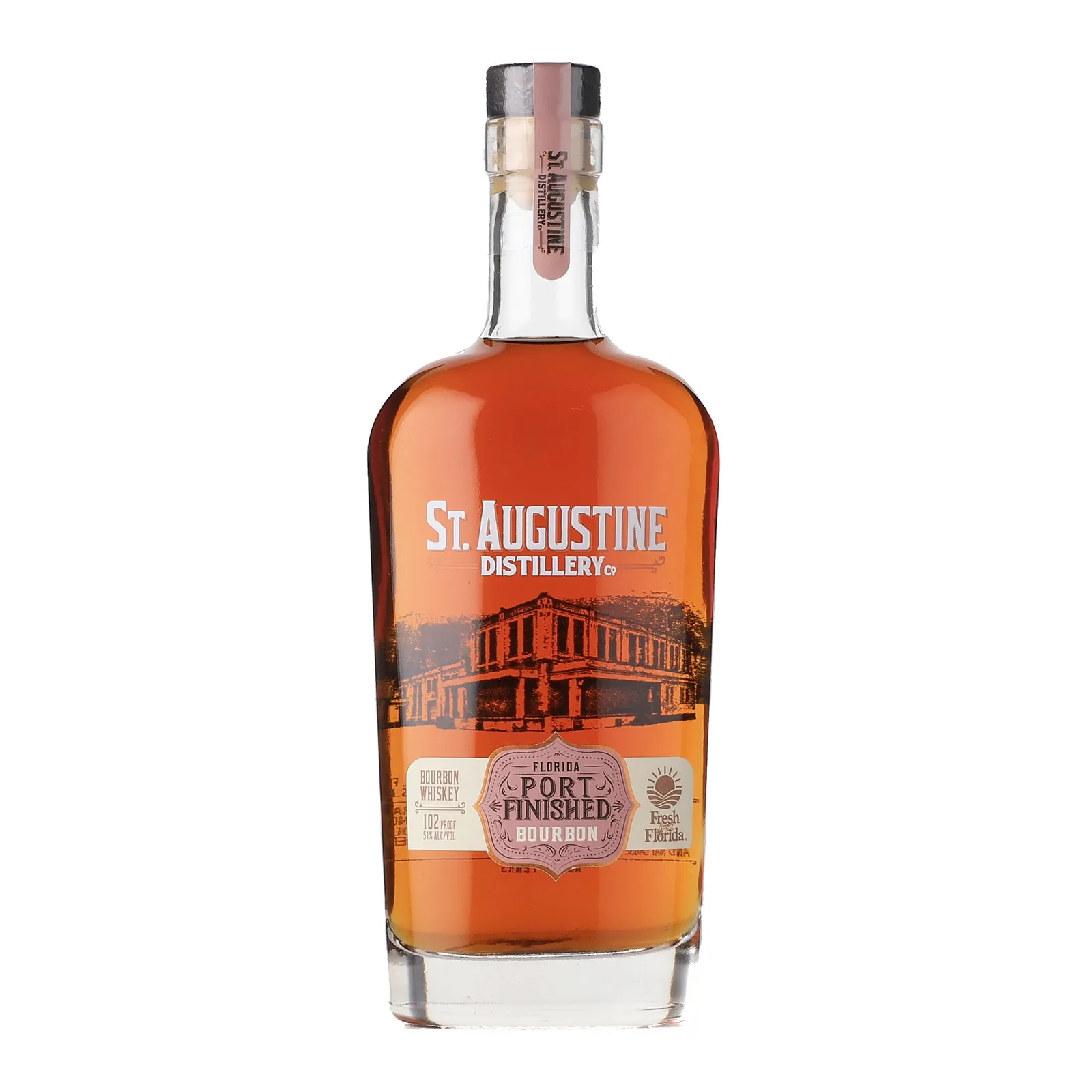 St. Augustine Florida Port Finished Bourbon 2 Year Old, Port Cask, 2016, 51% whisky bottle