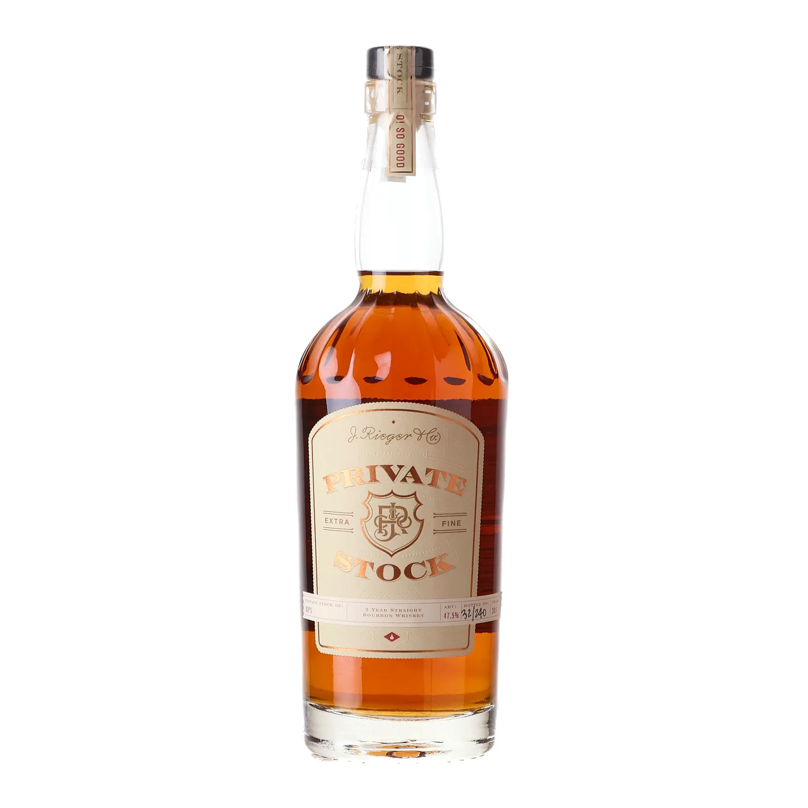 J. Rieger & Co. Private Stock Bourbon DEP's Private Barrel Selection 5 Year Old, 2017, 47.5% whisky bottle