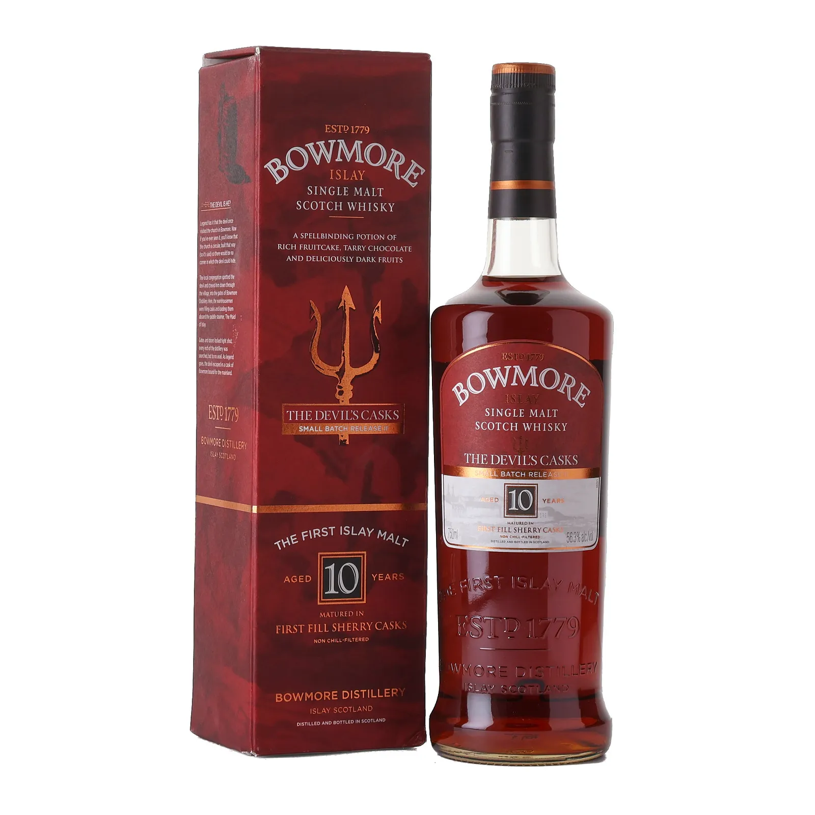 Bowmore The Devil's Cask 10 Year Old, Sherry Cask, Release II, 2014, 56.3% whisky bottle