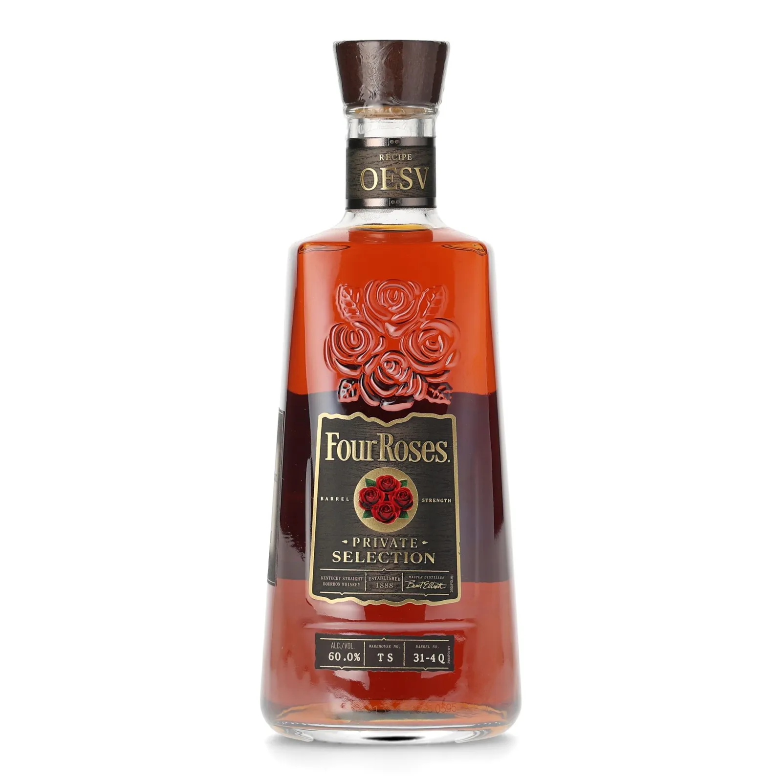 Four Roses Barrel Strength Private Selection OESV 10 Year Old, Bourbon Cask, Cask #31-4 Q, 60% whisky bottle