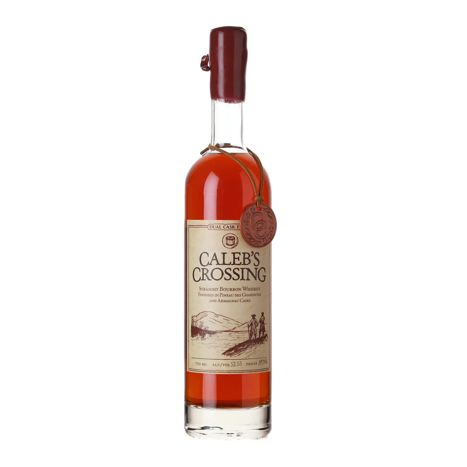Caleb's Crossing Dual Cask Finish Bourbon 3 Year Old, Armagnac & Pineau des Charentes Cask, Release No. DC-1, 2022, Caleb's Crossing / Washington Lafayette, 53.5% whisky bottle