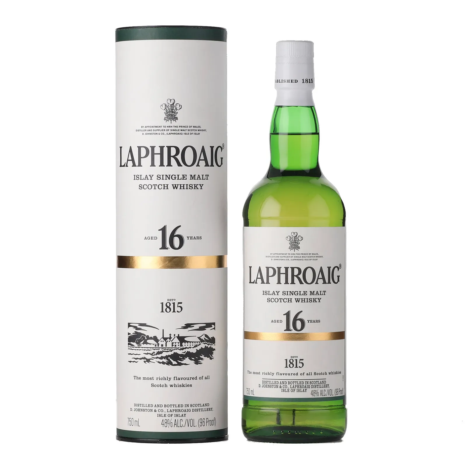 Laphroaig 16 Year Old, Ex-bourbon Cask, 48% whisky bottle