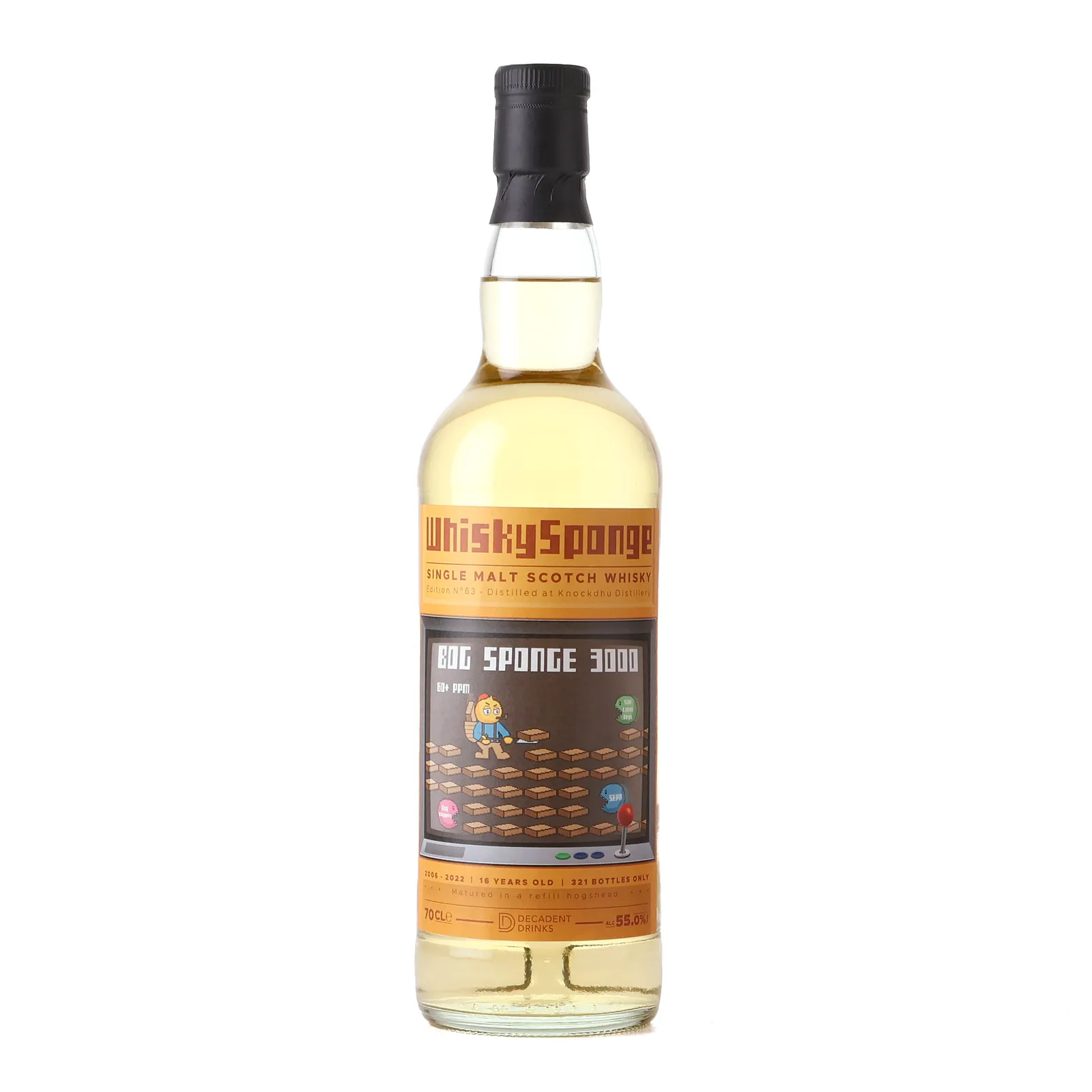 Knockdhu Whisky Sponge Edition No. 63 16 Year Old, Refill Hogshead Cask, 2006, Whisky Sponge, 55% whisky bottle