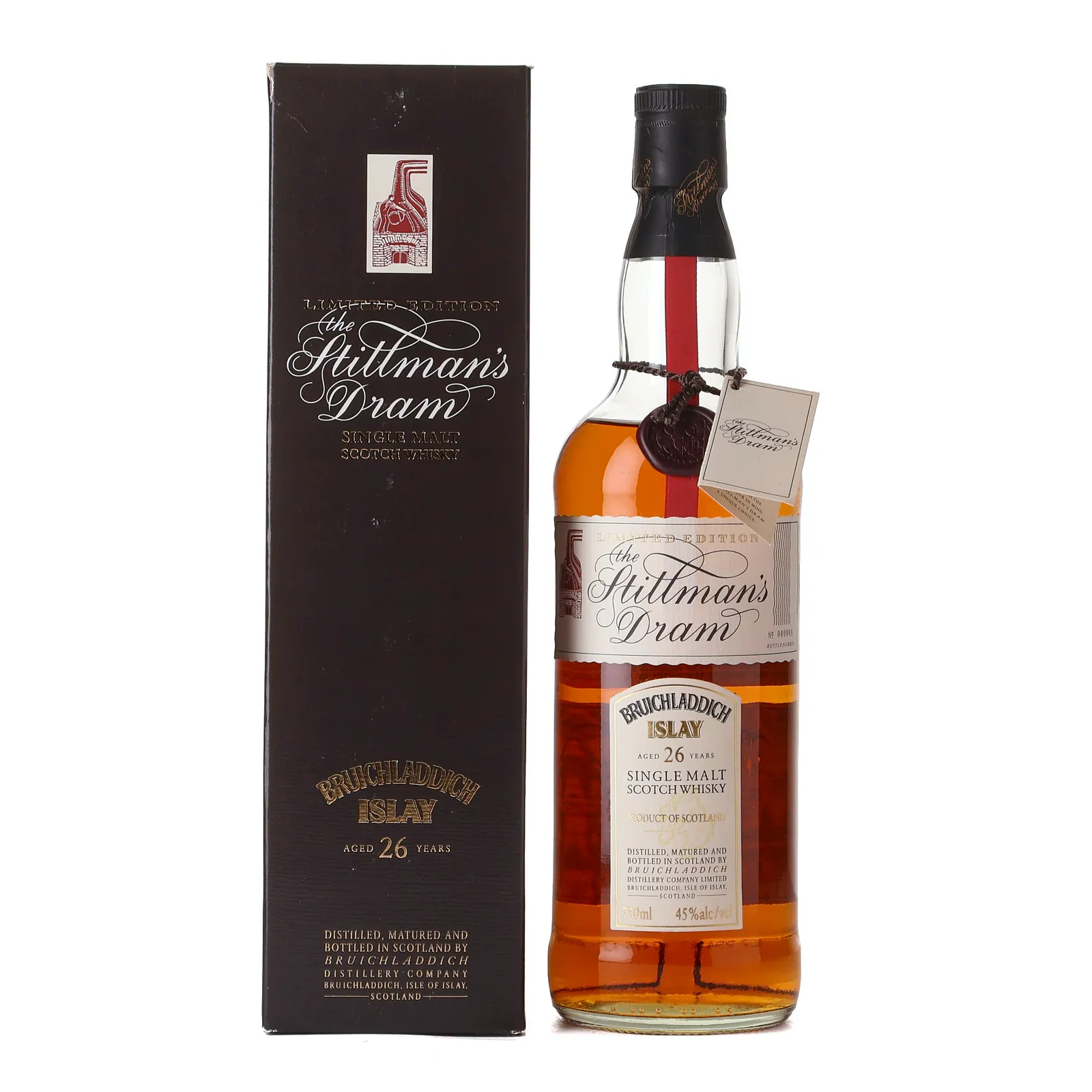 Bruichladdich The Stillman's Dram 26 Year Old, 45% whisky bottle