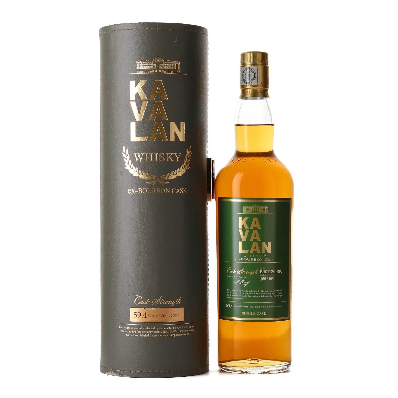 Kavalan Ex-Bourbon Cask Strength, Cask #B101124038A, 59.4% whisky bottle