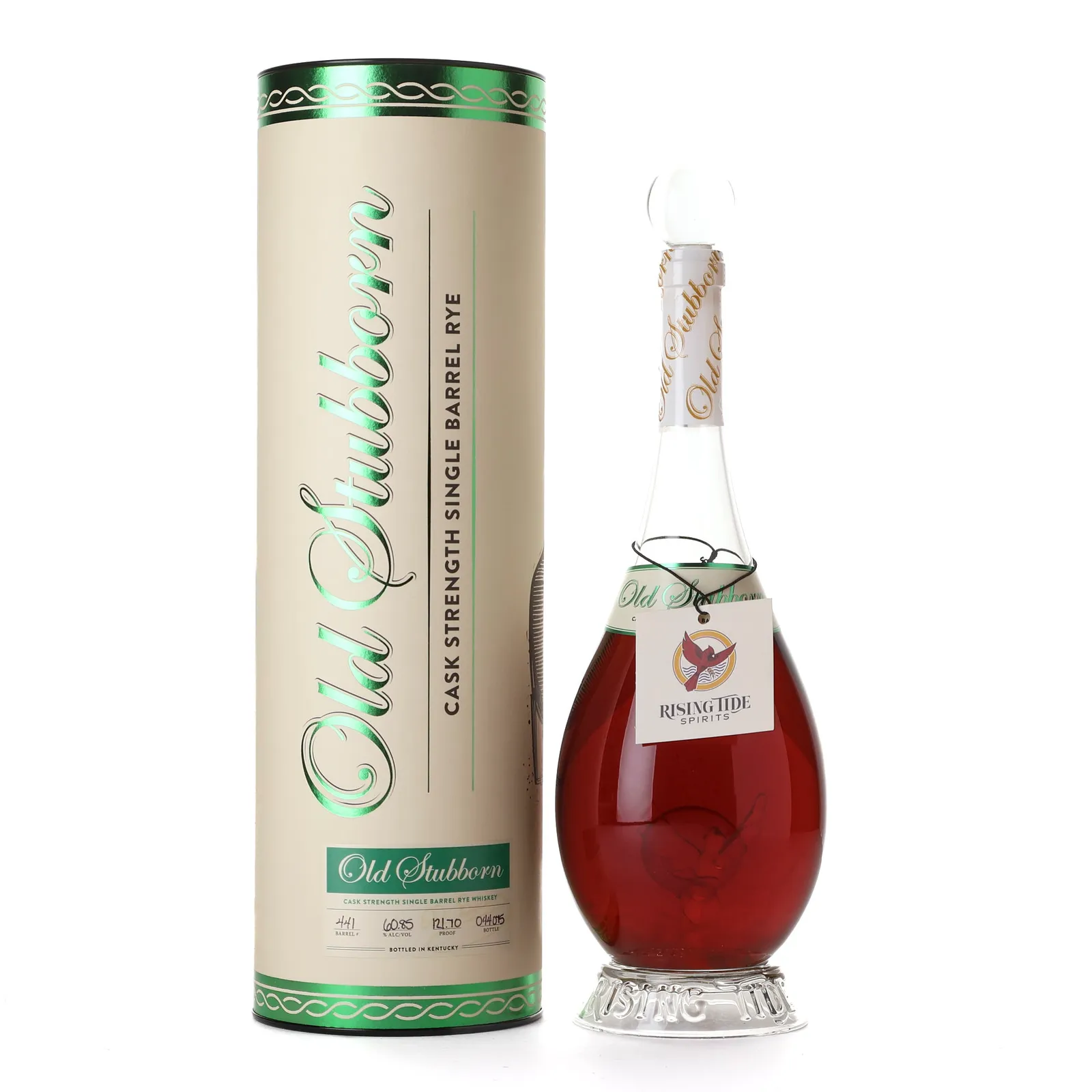 Old Stubborn Cask Strength Single Barrel Rye, Cask #441, Rising Tide Spirits, 12 Year Old, 60.9% whisky bottle