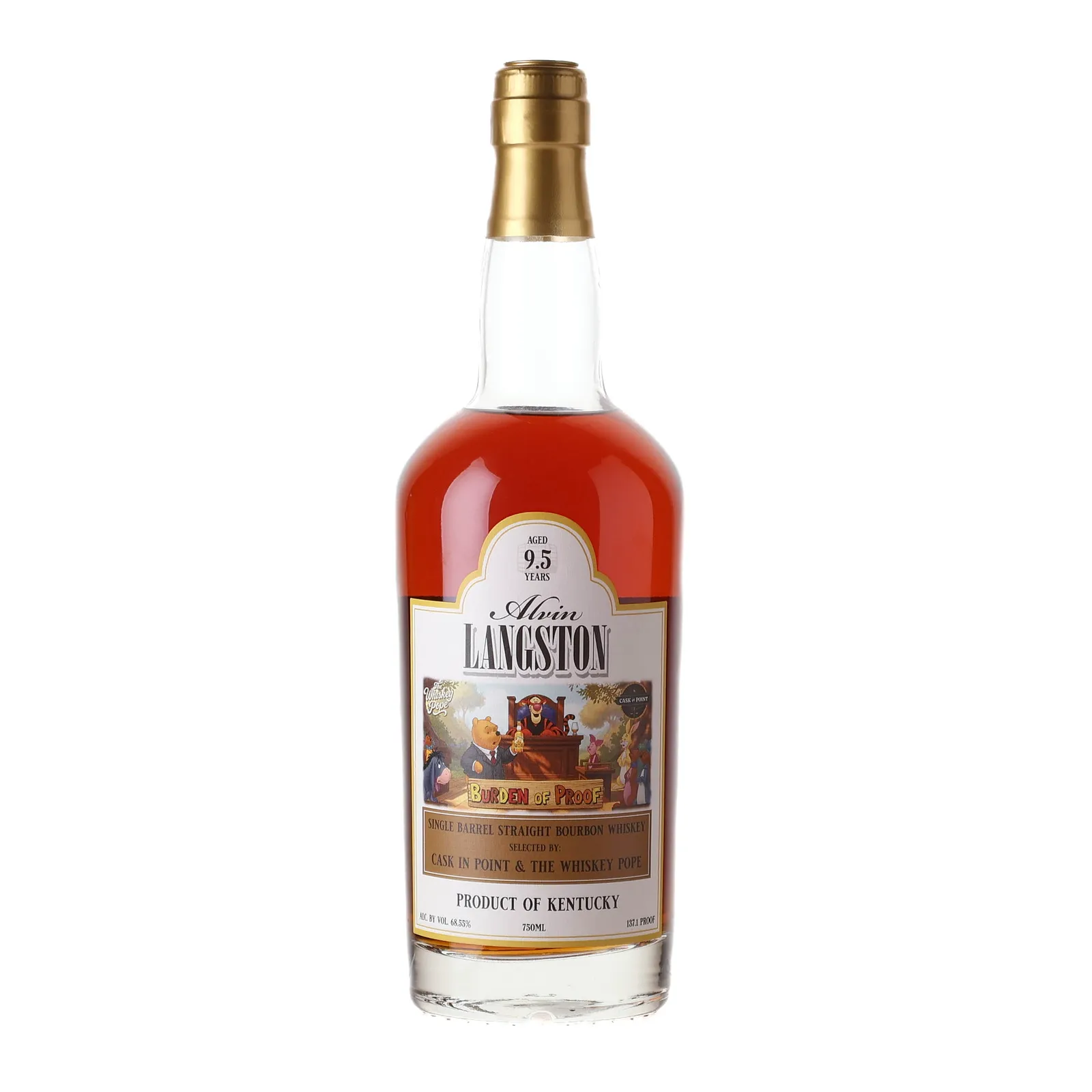 Alvin Langston Burden of Proof 9 Year Old, Oak Cask, Alvin Langston, 68.55% whisky bottle
