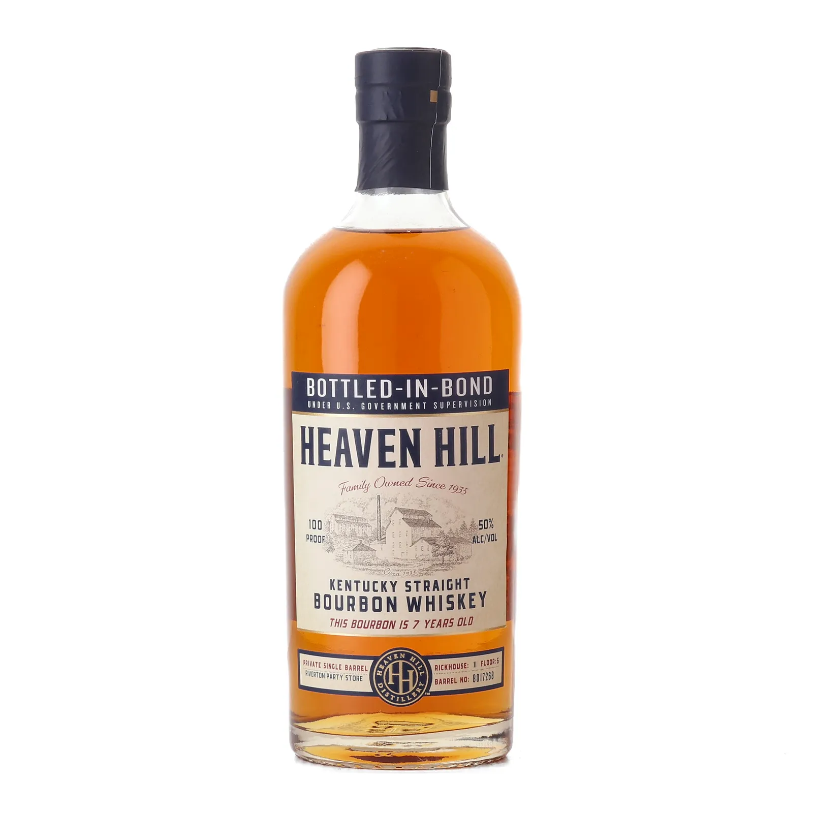 Heaven Hill Bottled-in-Bond 7 Year Old, New Charred Oak Cask, Cask #8017268, 50% whisky bottle
