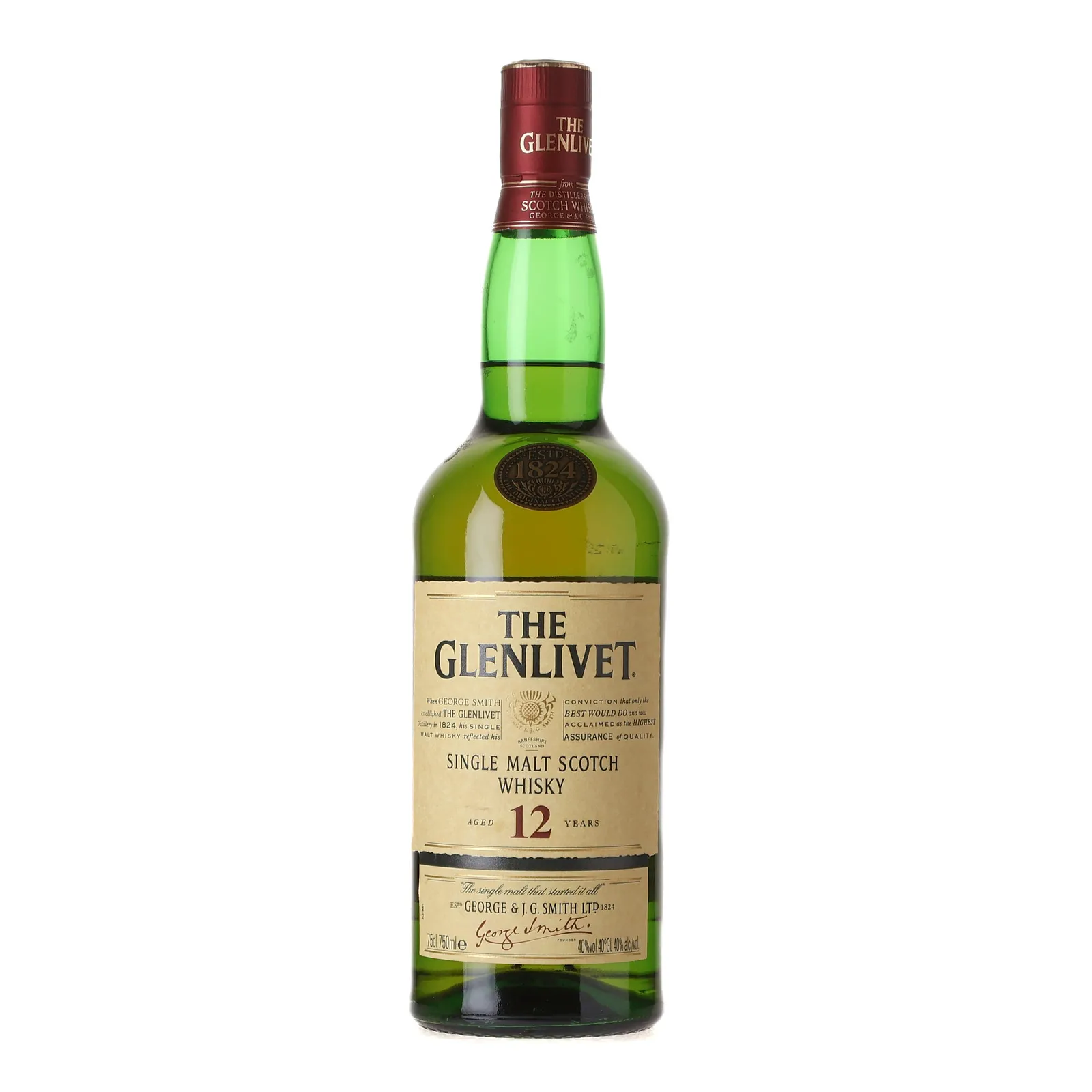 Glenlivet 12 Year Old, American Oak & European Cask, 2021, 40% whisky bottle