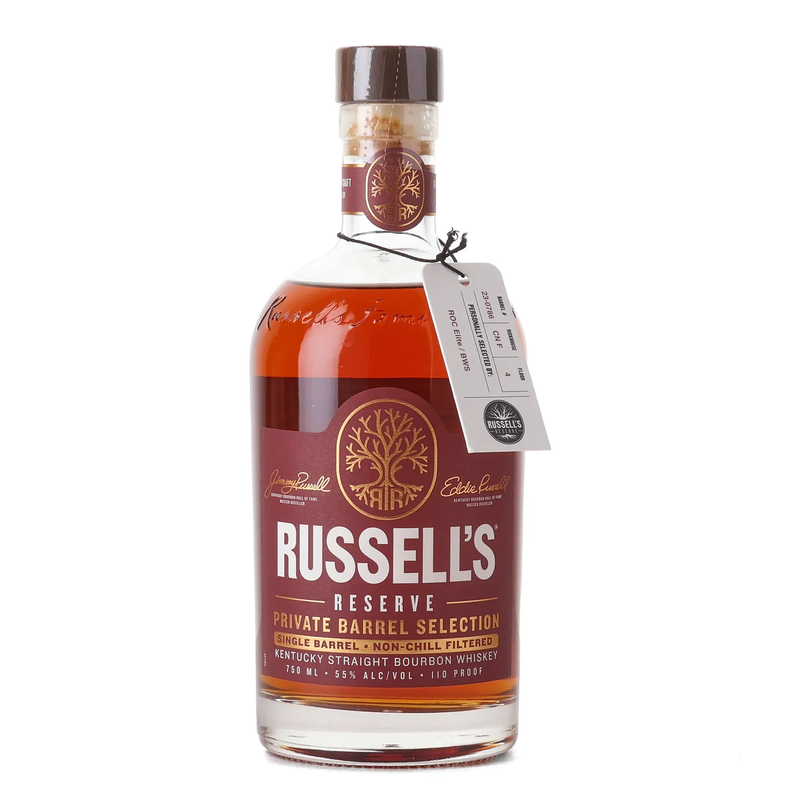 Russell's Reserve Single Barrel Private Barrel Selection 9 Year Old, Cask #23-0786, 2024, 55% whisky bottle