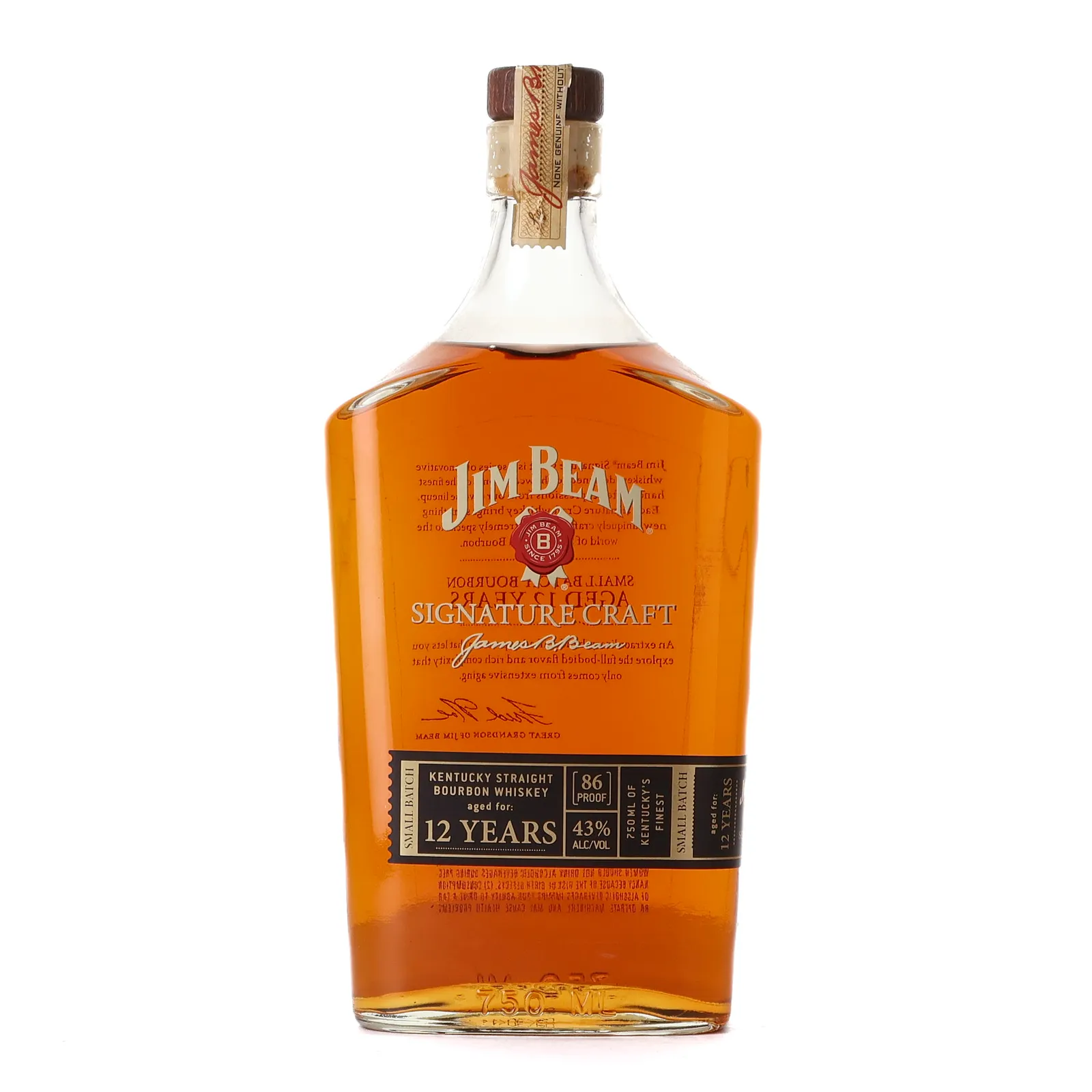 Jim Beam Signature Craft 12 Year Old, New Charred Oak Cask, 2014, 43% whisky bottle