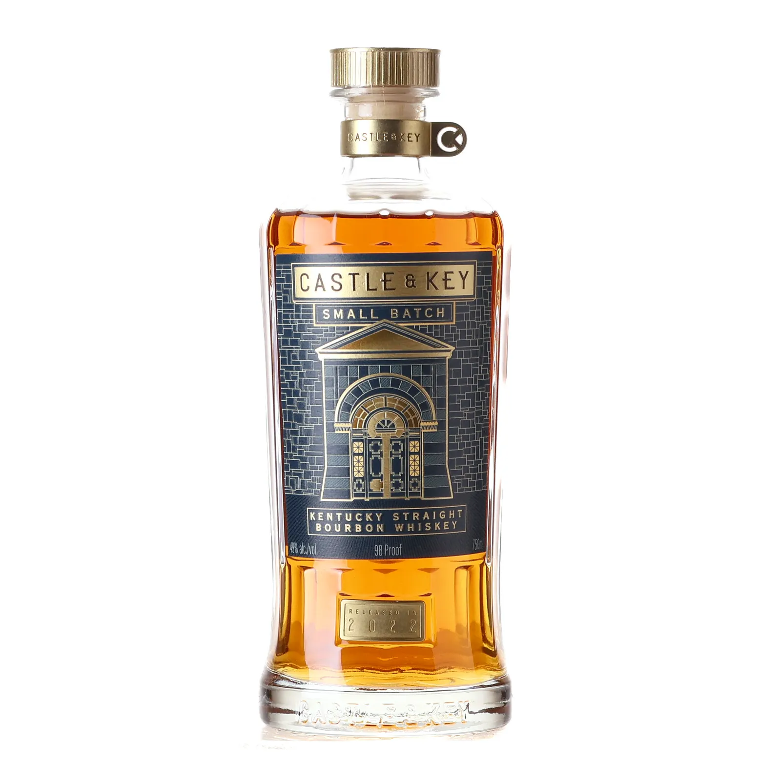 Castle & Key Small Batch No. Bourbon 4 Year Old, New Charred American Oak Cask, Batch No. 1, 2022, 49% whisky bottle