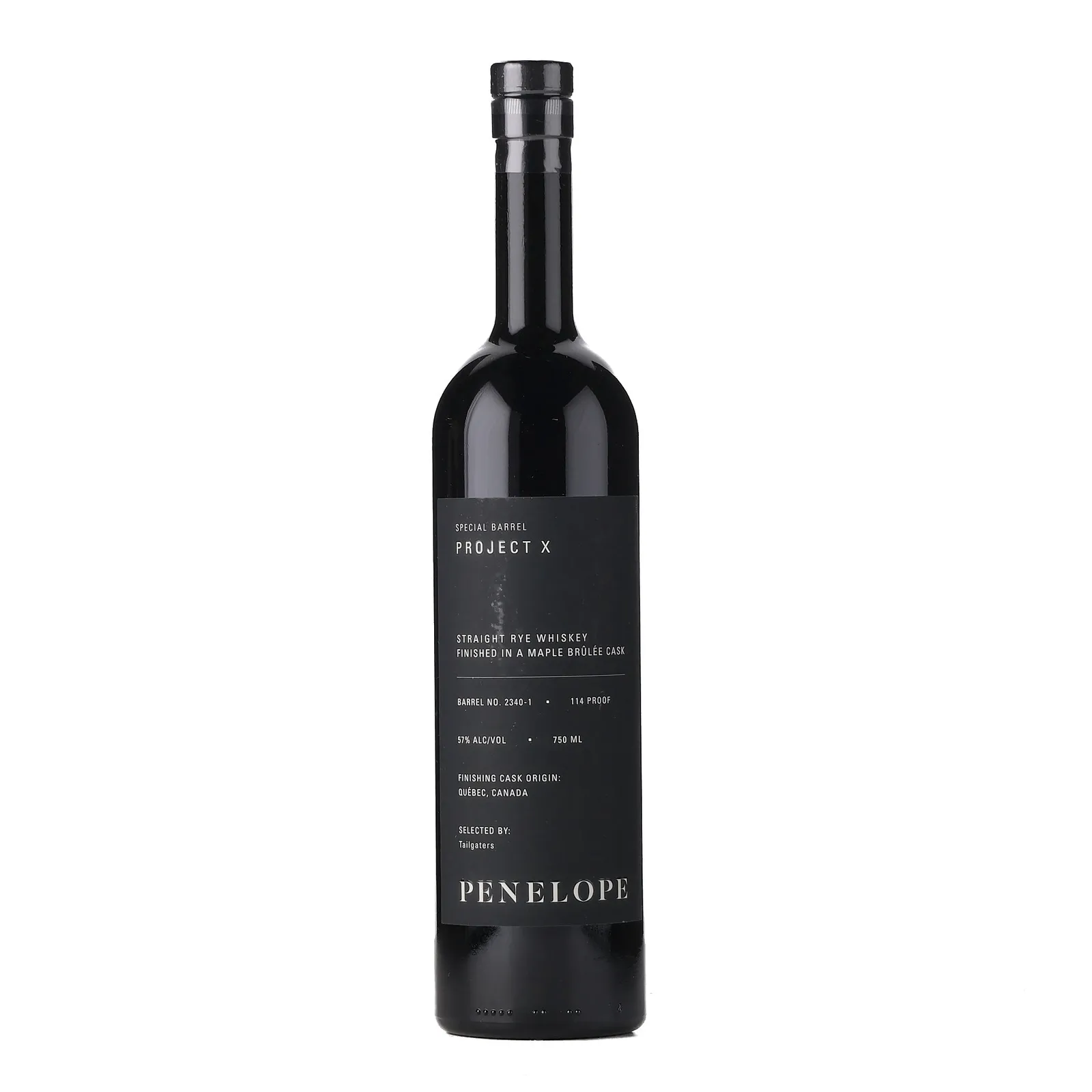 Penelope Project X Straight Rye Whiskey, Maple Brûlée Cask, Cask #2340-1, 57% whisky bottle