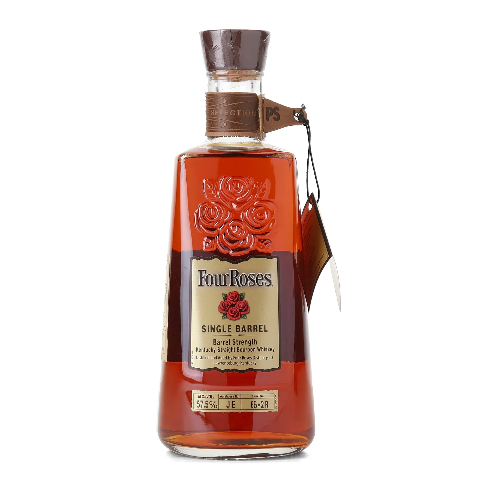 Four Roses Barrel Strength OESQ 10 Year Old, New Charred Oak Cask, Cask #66-2R, Batch No. JE 66-2R, 57.5% whisky bottle