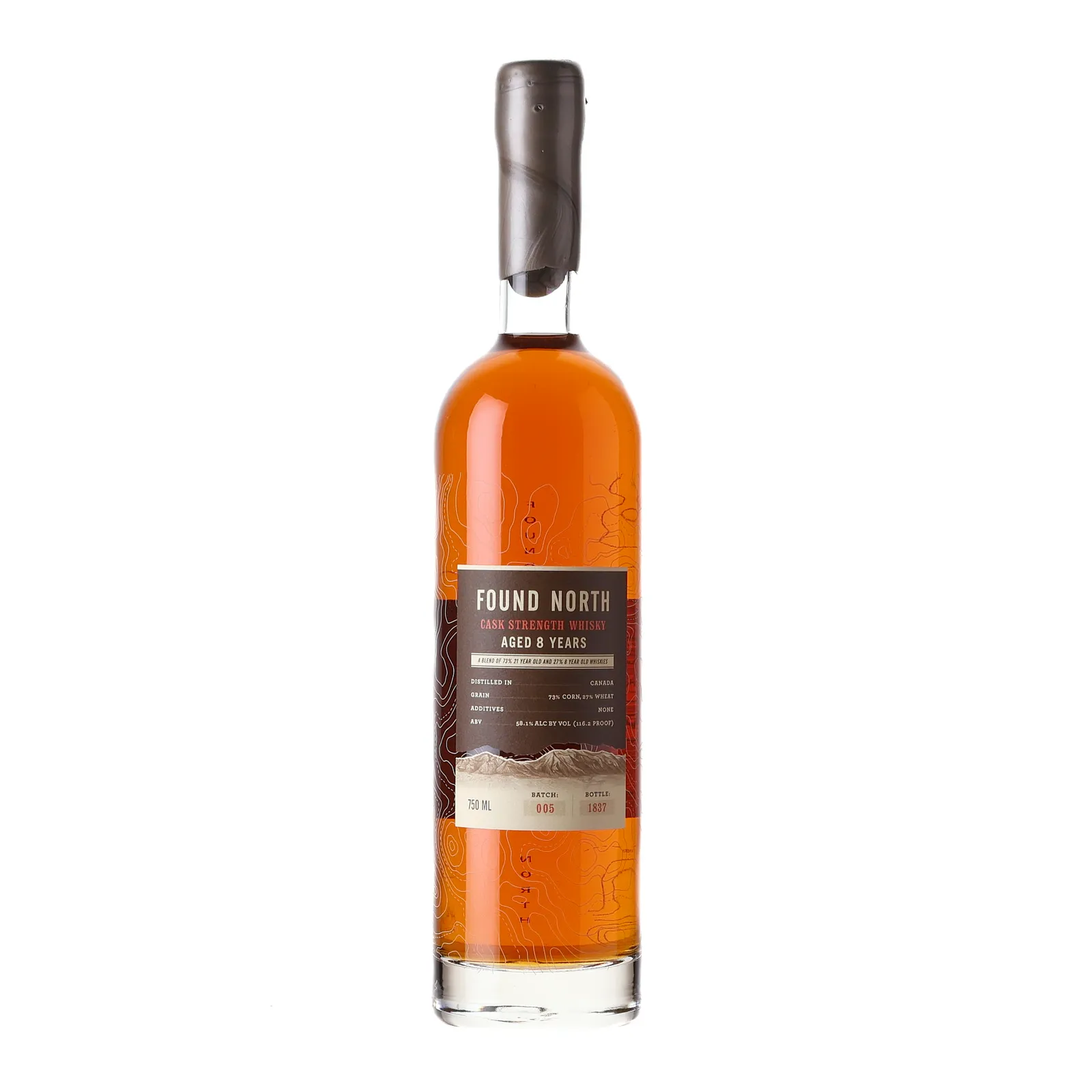 Found North 8 Year Old, Ex-Bourbon & New American Oak Cask, Batch No. 005, 58.1% whisky bottle