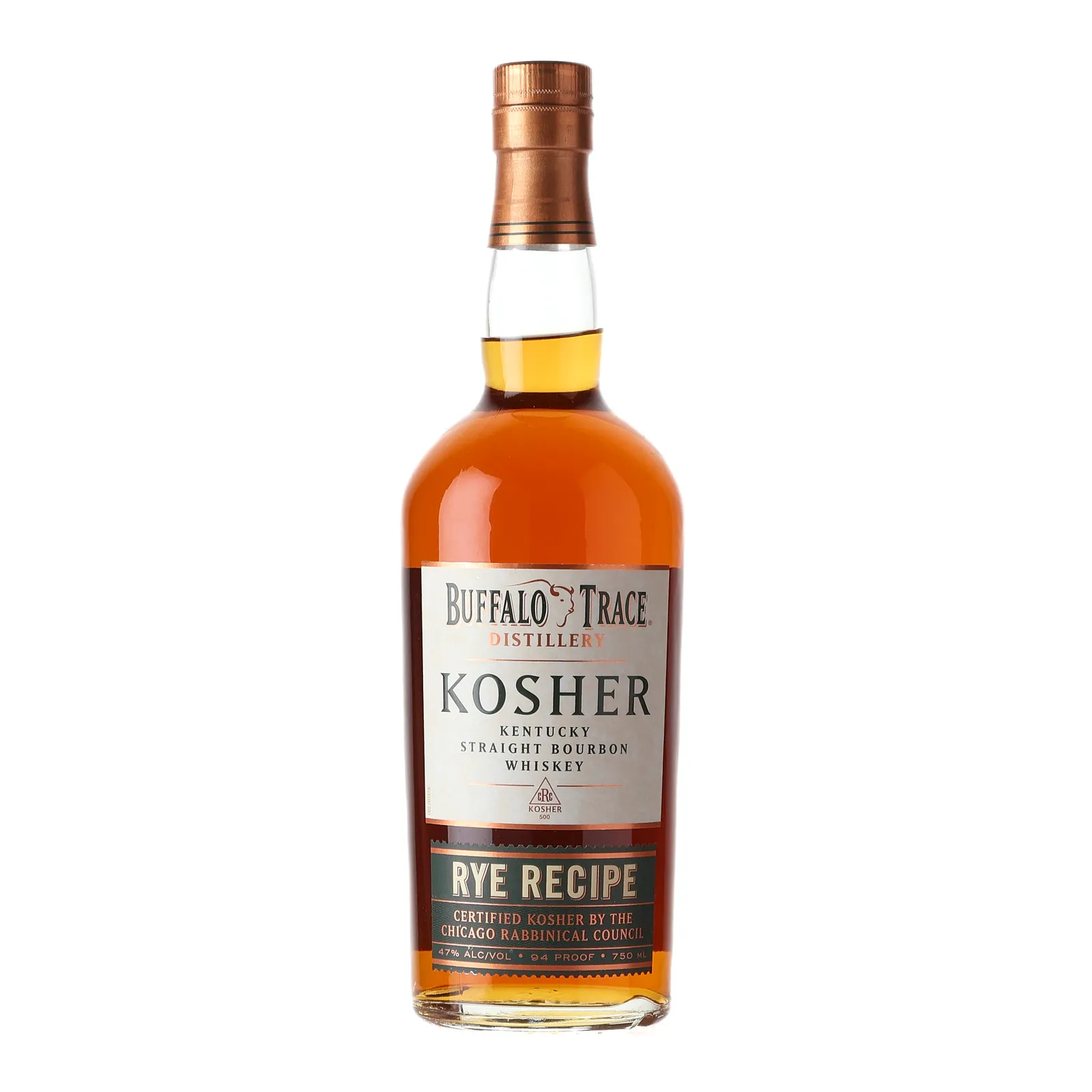Buffalo Trace Kosher Rye Recipe 7 Year Old, 2021, 47% whisky bottle