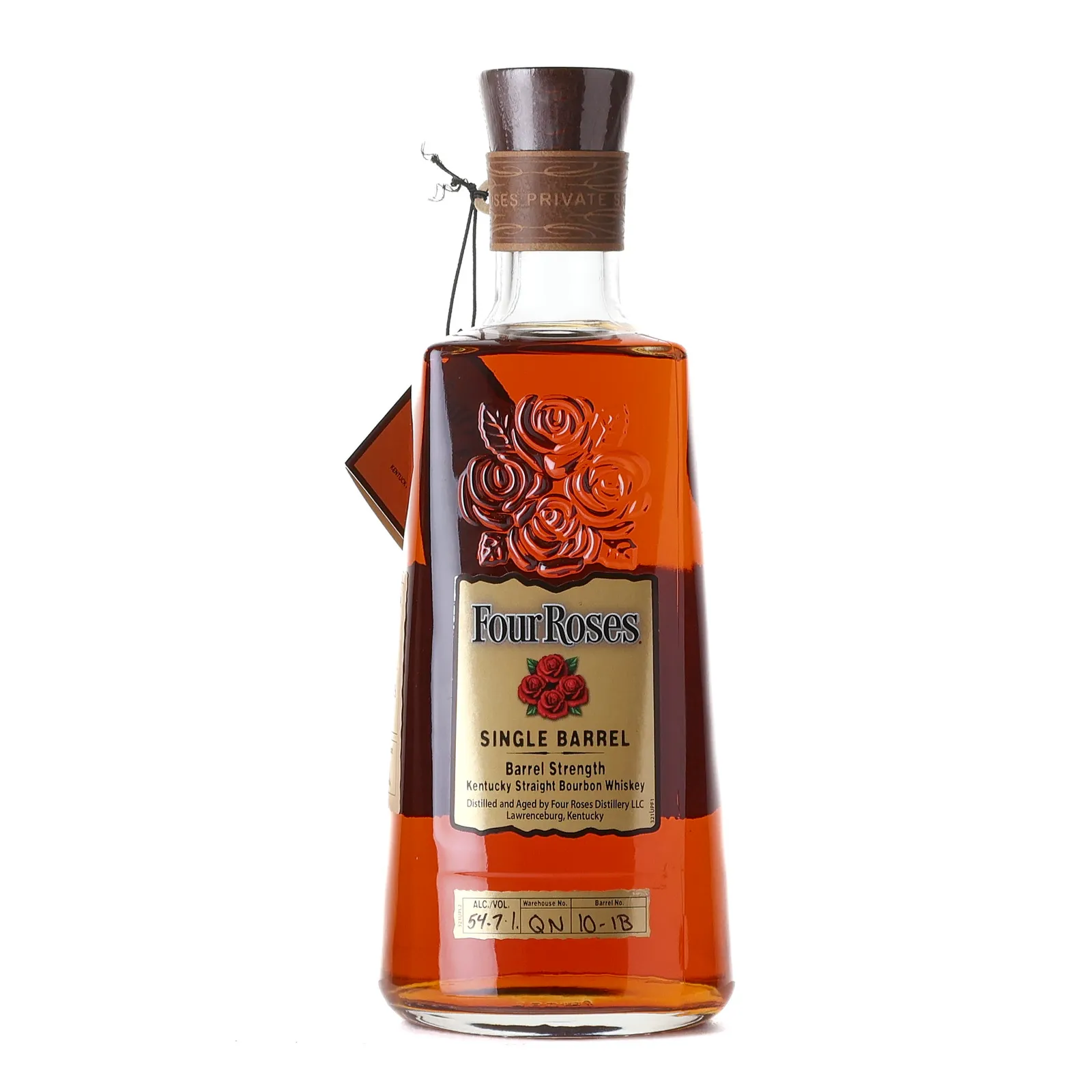Four Roses Barrel Strength OBSK 10 Year Old, New Charred Oak Cask, Cask #16, QN 10-1B, 54.7% whisky bottle