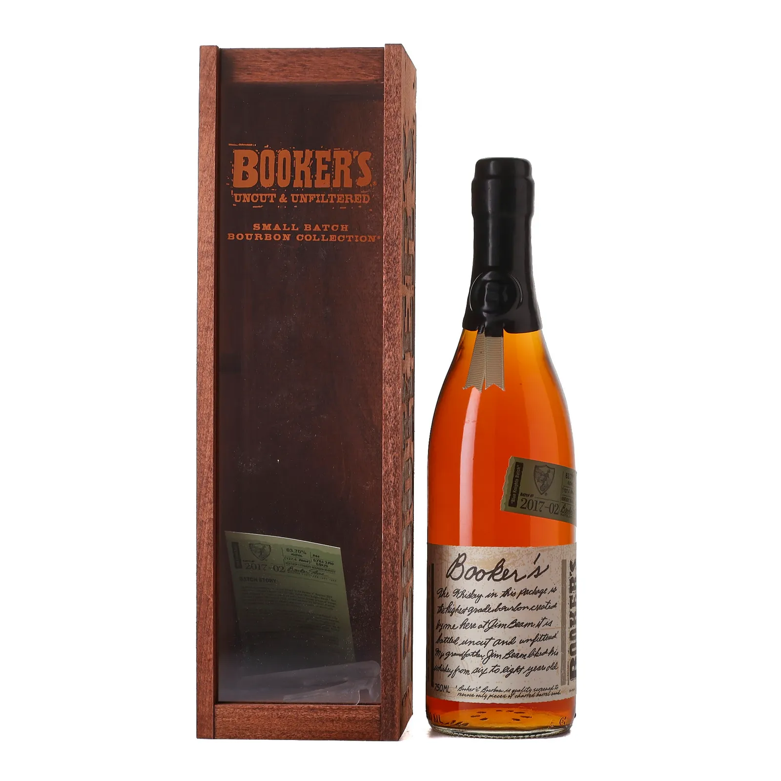 Booker's Small Batch 'Blue Knights Batch' 6 Year Old, Batch No. 2017-02, 2017, 63.7% whisky bottle