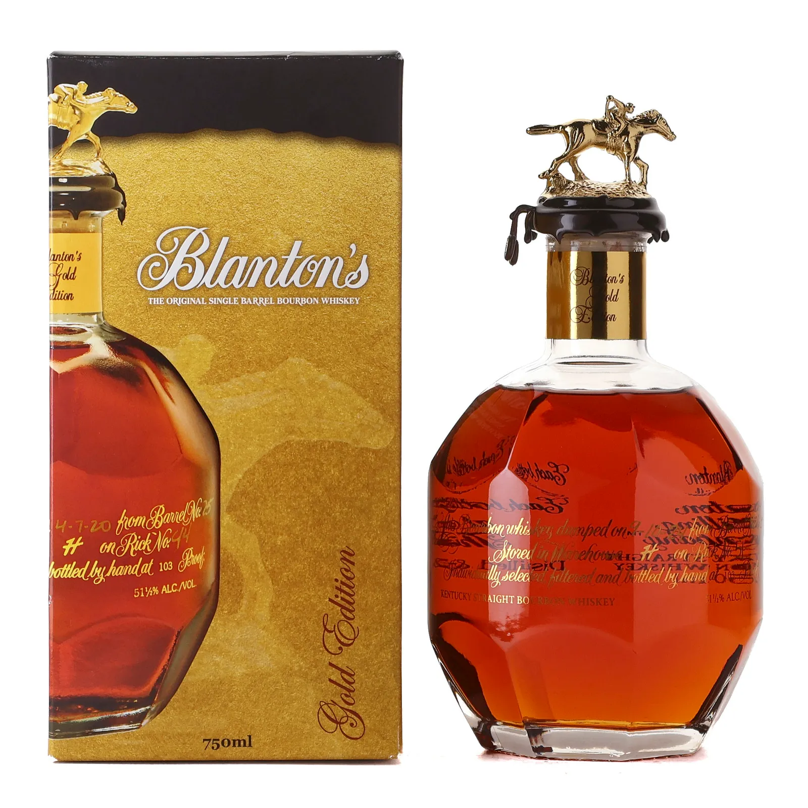 Blanton's Gold Edition Single Barrel Bourbon, Cask #148, Letter O, 2024, 51.5% whisky bottle