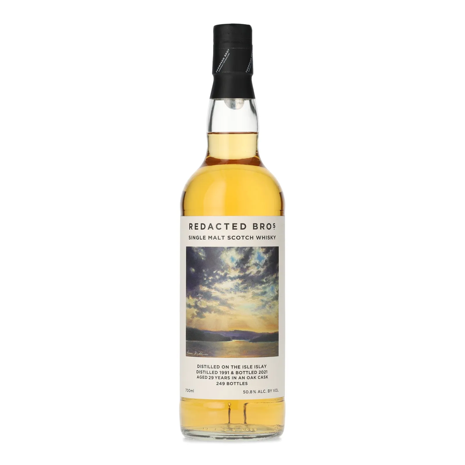 Redacted Bros 29 Year Old, Oak Cask, 1991, Thompson Bros, 50.8% whisky bottle