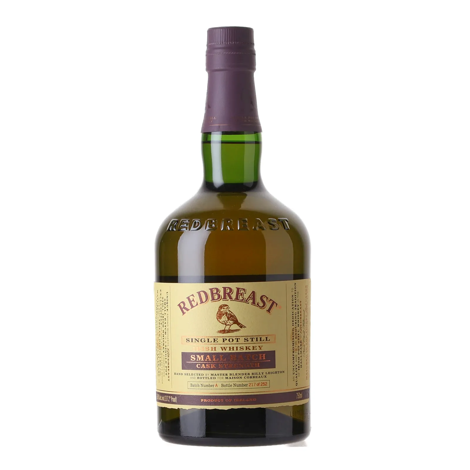 Redbreast Small Batch No. Cask Strength Maison Corbeaux 14 Year Old, Bourbon & Sherry Cask, Batch No. A, 2019, 58.6% whisky bottle