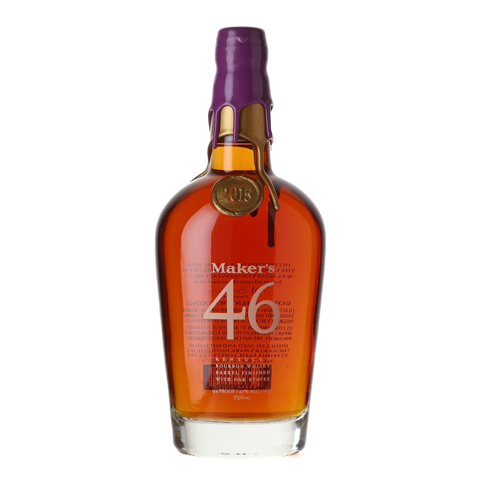 Maker's Mark 46 Breeders' Cup, 2015, 47% whisky bottle