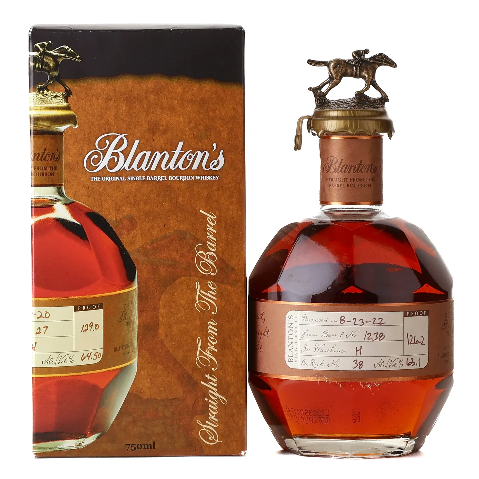 Blanton's Straight From The Barrel Bourbon, Cask #1238, 63.1% whisky bottle