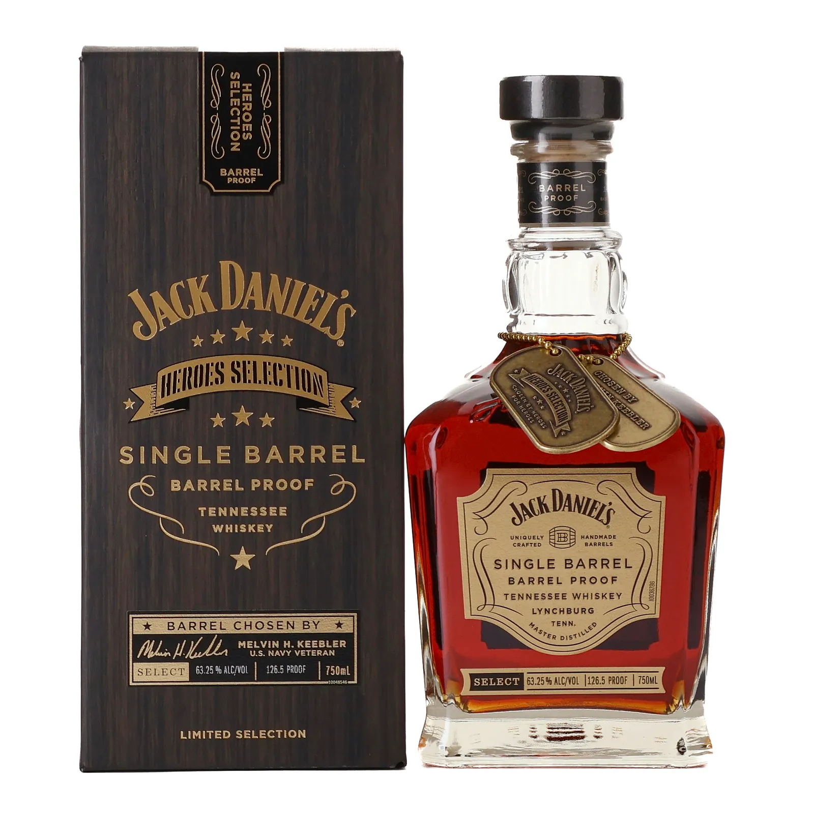 Jack Daniel's Single Barrel Barrel Proof Heroes Selection, Cask #21-05668, 2021, 63.25% whisky bottle