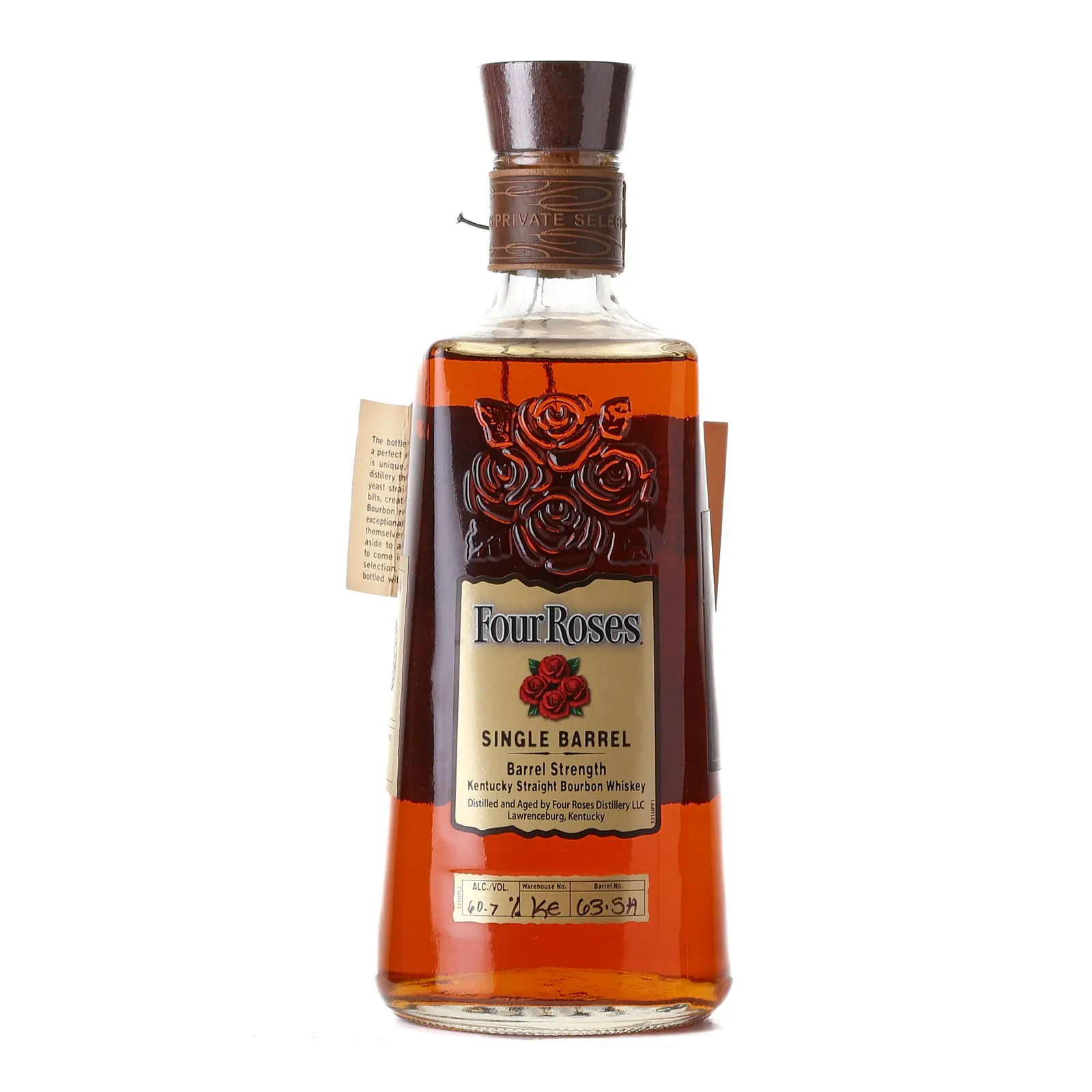 Four Roses Barrel Strength OBSK 8 Year Old, New Charred Oak Cask, Cask #KE 63-5A, 60.7% whisky bottle