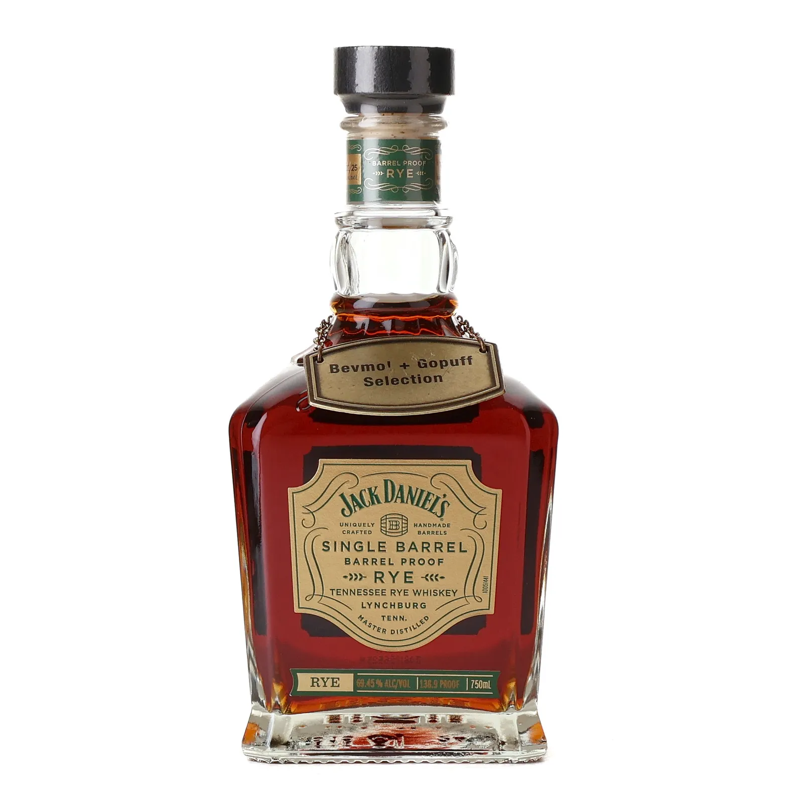 Jack Daniel's Single Barrel Barrel Proof Rye 'Bevmo! + Gopuff Selection', Cask #25-25634, 2025, 69.45% whisky bottle