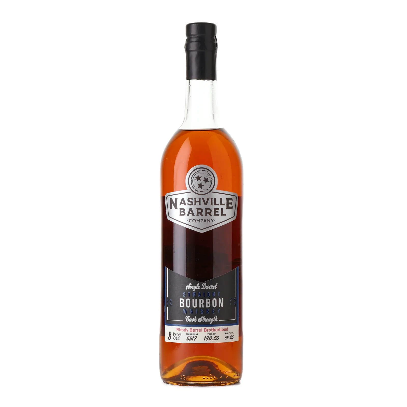 Nashville Barrel Company Rhody Barrel Brotherhood 8 Year Old, New Charred Oak Cask, Cask #5517, Nashville Barrel Company, 65.2% whisky bottle