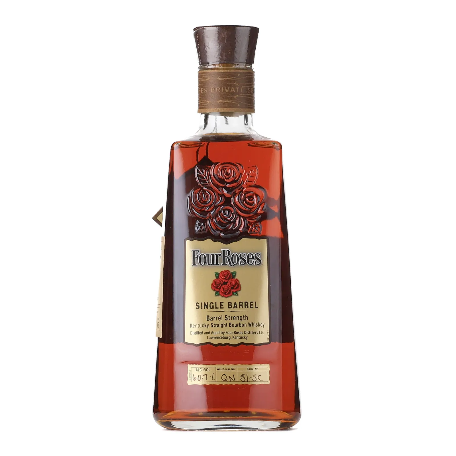 Four Roses Barrel Strength 'Members for Members' Private Barrel Selection 10 Year Old, New Charred Oak Cask, Cask #51-5C, Batch No. QN 51-5C, 2022, 60.7% whisky bottle