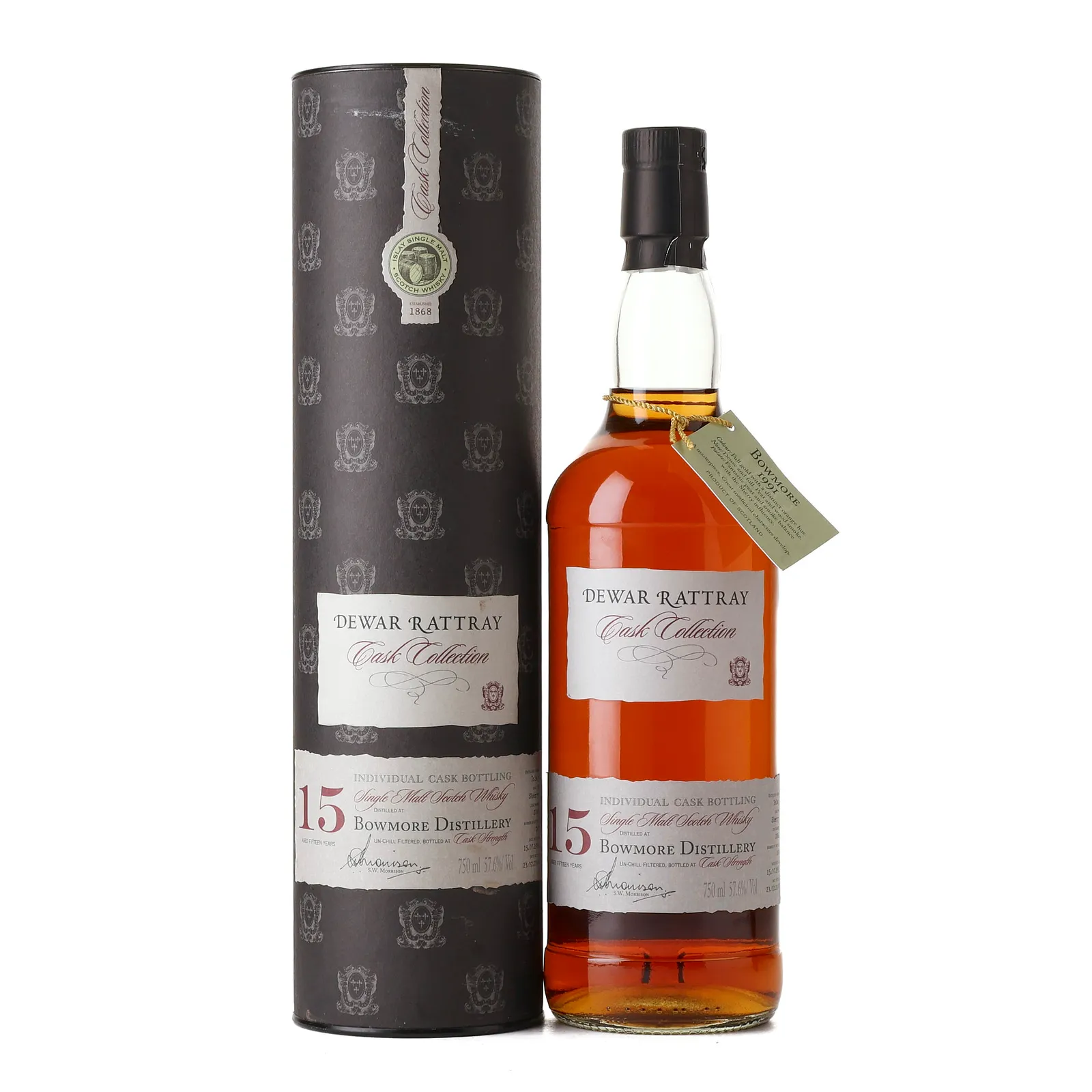 Bowmore Cask Collection 15 Year Old, Cask #2062, 1991, Dewar Rattray, 57.6% whisky bottle